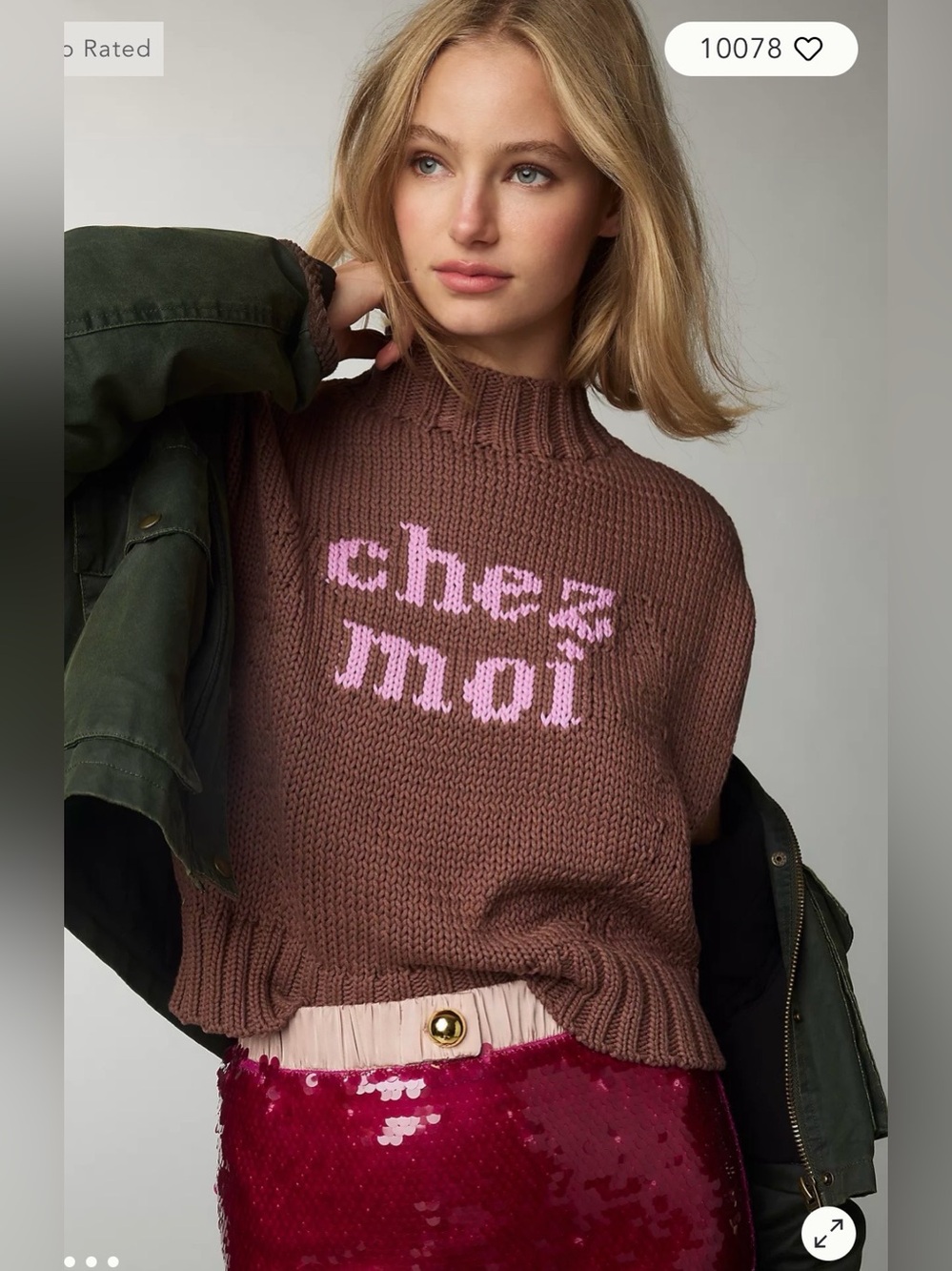 NWOT size Small Anthropologie Maeve Pippa Mock-Neck Sweater Chez Moi